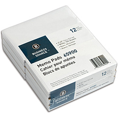 Business Source Plain Memo Pads 100 Sheets - Plain - Glued - Unruled Front Ruling - 15 lb Basis Weight - 3" x 5" Sheet Size - White Paper - Chipboard Backing - 12 / Dozen (BSN65900) Business Source Plain Memo Pads 100 Sheets - Plain - Glued - Unruled Front Ruling - 15 lb Basis Weight - 3" x 5" Sheet Size - White Paper - Chipboard Backing - 12 / Dozen (BSN65900)