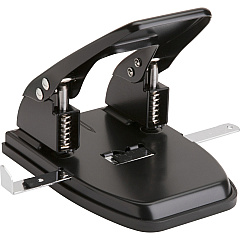 Business Source Heavy-duty 2-Hole Punch 2 Punch Head(s) - 30 Sheet of 20lb Paper - 9/32" Punch Size - Round Shape - Steel, Rubber - Black - 1 Each (BSN65626)