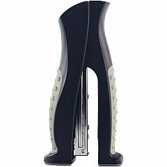 Business Source Full Strip Vertical Desk Stapler Staples Upto 20 Sheet of 80g/m² Paper - Holds Upto 210 Staple - Full Strip - Black, Gray - Metal - 1 Each (BSN65646)
