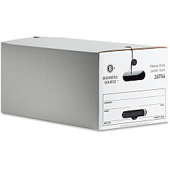 Business Source Heavy Duty Letter Size Storage Box External Dimensions: 12" Width x 24" Depth x 10" Height - Media Size Supported: Letter - String/Button Tie Closure - Medium Duty - Stackable - White - For File - Recycled - 12 / Carton (BSN26756) Business Source Heavy Duty Letter Size Storage Box External Dimensions: 12" Width x 24" Depth x 10" Height - Media Size Supported: Letter - String/Button Tie Closure - Medium Duty - Stackable - White - For File - Recycled - 12 / Carton (BSN26756)