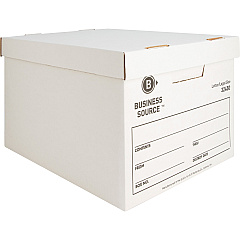 Business Source Quick Setup Medium-Duty Storage Box External Dimensions: 12" Width x 15" Depth x 10" Height - Media Size Supported: Legal, Letter - Lift-off Closure - Medium Duty - Stackable - White - For File - Recycled - 12 / Carton (BSN32450) Business Source Quick Setup Medium-Duty Storage Box External Dimensions: 12" Width x 15" Depth x 10" Height - Media Size Supported: Legal, Letter - Lift-off Closure - Medium Duty - Stackable - White - For File - Recycled - 12 / Carton (BSN32450)