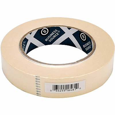 Business Source Utility-purpose Masking Tape 60 yd Length x 1" Width - 3" Core - Tan - Crepe Paper Backing - For Bundling, Holding, Sealing, Masking - 1 Roll (BSN16461)