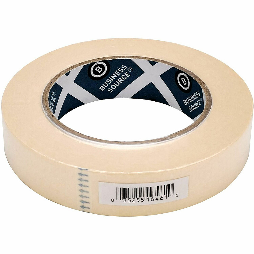 Business Source Utility-purpose Masking Tape 60 yd Length x 1" Width - 3" Core - Tan - Crepe Paper Backing - For Bundling, Holding, Sealing, Masking - 1 Roll (BSN16461)