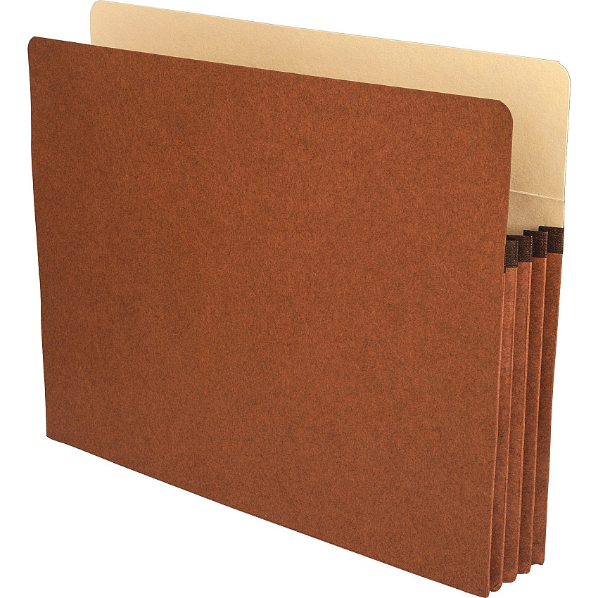 Business Source Straight Tab Cut Letter Recycled File Pocket 8 1/2" x 11" - 3 1/2" Expansion - Redrope - Redrope - Tyvek Gusset, Tear Proof, Reinforced Gusset, Sturdy, Durable - 30% Recycled - 25 / Box (BSN65791)
