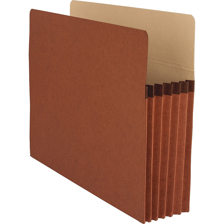 Business Source Straight Tab Cut Letter Recycled File Pocket 8 1/2" x 11" - 1200 Sheets Capacity - 5 1/4" Expansion - Redrope - Tear Proof, Tyvek Gusset, Reinforced Gusset, Sturdy, Durable - 30% Recycled - 10 / Box (BSN65792)