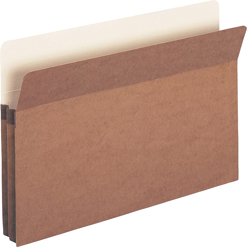 Business Source Straight Tab Cut Legal Recycled File Pocket 8 1/2" x 14" - 1 3/4" Expansion - Redrope - Redrope - Tear Proof, Tyvek Gusset, Reinforced Gusset - 30% Recycled - 25 / Box (BSN65793)