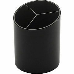 Business Source Large 3-Compartment Plastic Pencil Cup 3" Height x 3" Width x 4.1" Depth - Plastic - Black - 1 Each (BSN32355) Business Source Large 3-Compartment Plastic Pencil Cup 3" Height x 3" Width x 4.1" Depth - Plastic - Black - 1 Each (BSN32355)
