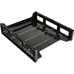 Business Source Front-Load Stackable Letter Tray Desktop - Stackable - 25% Recycled - Black - Plastic - 1 Each (BSN62884) Business Source Front-Load Stackable Letter Tray Desktop - Stackable - 25% Recycled - Black - Plastic - 1 Each (BSN62884)