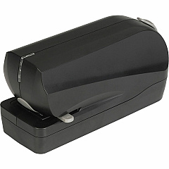 Business Source Electric Flat Clinch Stapler Staples Upto 20 Sheet of 20lb Paper - Holds Upto 210 Staple - Full Strip - 6 x AA Battery Included - Black - 1 Each (BSN62877)