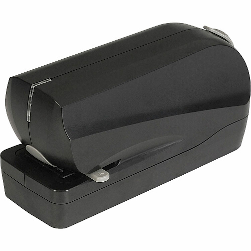 Business Source Electric Flat Clinch Stapler Staples Upto 20 Sheet of 20lb Paper - Holds Upto 210 Staple - Full Strip - 6 x AA Battery Included - Black - 1 Each (BSN62877)