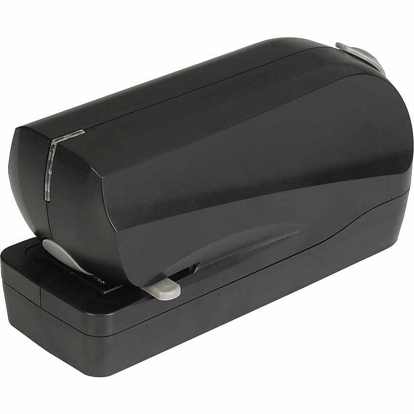Business Source Electric Flat Clinch Stapler Staples Upto 20 Sheet of 20lb Paper - Holds Upto 210 Staple - Full Strip - 6 x AA Battery Included - Black - 1 Each (BSN62877)
