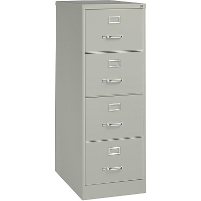 Lorell Fortress Series 26-1/2" Commercial-Grade Vertical File Cabinet 18" Width x 26.5" Depth x 52" Height - 4 x Drawer(s) for File - Legal - Vertical - Lockable, Ball-bearing Suspension, Heavy Duty - Light Gray - Steel - Recycled - 1 Each (LLR60199)