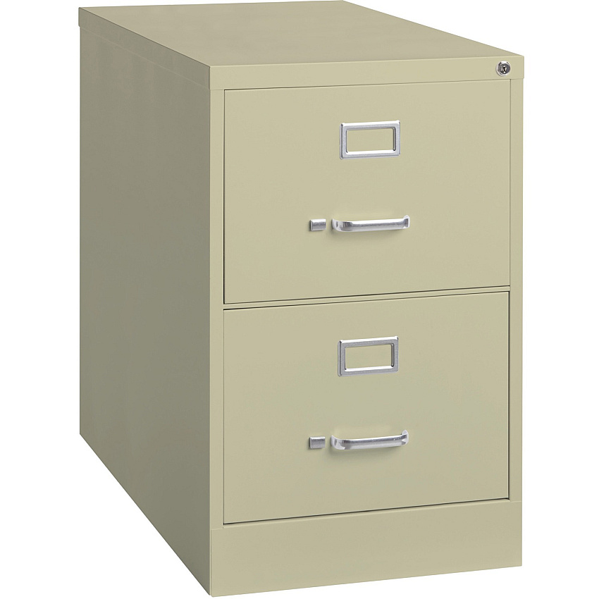 Lorell Fortress Series 26-1/2" Commercial-Grade Vertical File Cabinet 18" Width x 26.5" Depth x 28.4" Height - 2 x Drawer(s) for File - Legal - Vertical - Lockable, Ball-bearing Suspension, Heavy Duty - Putty - Steel - Recycled - 1 Each (LLR60660)