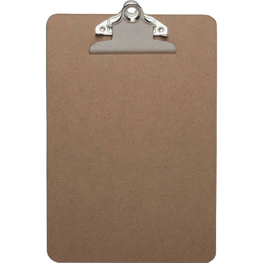 Business Source Mini Clipboard with Standard Metal Clip Standard - 6" x 9" Sheet Size - Hardboard - Brown - 1 Each (BSN16506)