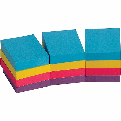 Business Source Extreme Color Adhesive Notes 1 1/2" Flag/Note Width x 2" Flag/Note Length - Rectangle - Unruled - Assorted - Self-adhesive, Repositionable, Solvent-free Adhesive - 12 / Pack (BSN16498)