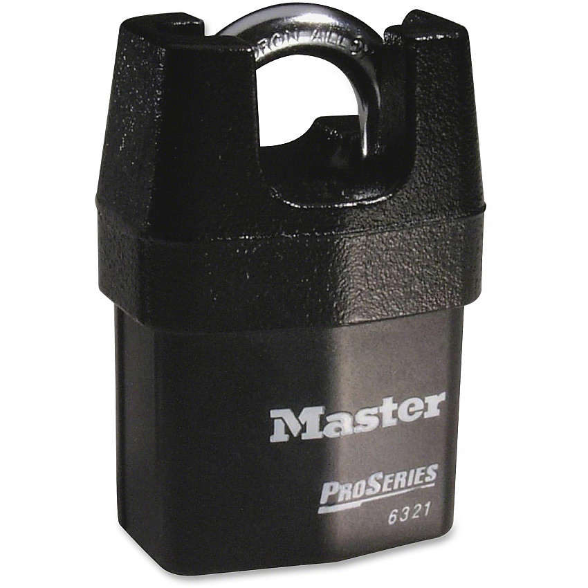 Master Lock Boron Shackle Pro Series Padlock Keyed Different - 0.31" Shackle Diameter - Cut Resistant, Pry Resistant - Steel - Black - 1 Each (6321)
