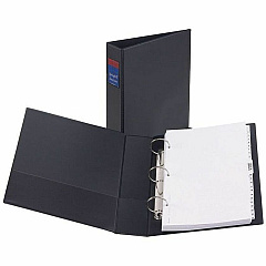 Avery Legal Sized Binder 2" Binder Capacity - Legal - 8 1/2" x 14" Sheet Size - 375 Sheet Capacity - 3 x 2" Ring - Fastener: Round Ring - Pocket: 2, Internal - DuraHinge design - Polypropylene - Black - Recycled - Heavy Duty, Label Holder, Flexibl (06401)
