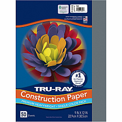 Tru-Ray Construction Paper Project - 12" Width x 9" Length - Slate Gray - Sulphite - 50 / Pack (103028) Tru-Ray Construction Paper Project - 12" Width x 9" Length - Slate Gray - Sulphite - 50 / Pack (103028)
