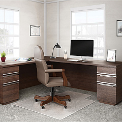 Deflecto RollaMat for Carpet Home, Office, Carpet - 60" Length x 46" Width - Lip Size 12" Length x 25" Width - Rectangular - Textured - Vinyl - Clear - 1 Each (CM15433F)