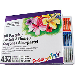 Pentel Oil Pastels 2.4" Length x 0.4" Diameter - Black, Brown, Cobalt Blue, Gray, Green, Orange, White, Red, Pale Blue, Pale Orange, Lime Yellow, ... - 432 / Box (PHN12CP) Pentel Oil Pastels 2.4" Length x 0.4" Diameter - Black, Brown, Cobalt Blue, Gray, Green, Orange, White, Red, Pale Blue, Pale Orange, Lime Yellow, ... - 432 / Box (PHN12CP)