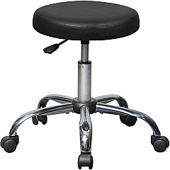 Lorell Backless Pneumatic-Lift Stool Vinyl Seat Material - 5-star Base - Black - 1 Each (LLR69513)