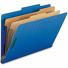 Nature Saver Legal Recycled Classification Folder 8 1/2" x 14" - 2" for Folder - 2 Divider - 25 pt. - Dark Blue - 100% Recycled - 10 / Box (SP17228)
