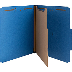Nature Saver Letter Recycled Classification Folder 8 1/2" x 11" - 2" for Folder - Top Tab Location - 1 Divider - 25 pt. - Blue - 100% Recycled - 10 / Box (SP17202)