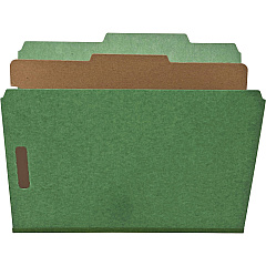 Nature Saver Letter Recycled Classification Folder 8 1/2" x 11" - 2" for Folder - Top Tab Location - 1 Divider - 25 pt. - Green - 100% Recycled - 10 / Box (SP17203)