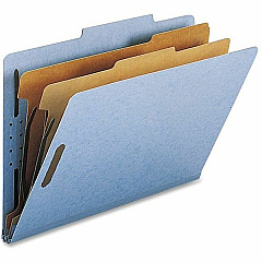 Nature Saver Legal Recycled Classification Folder 8 1/2" x 14" - 2" for Folder - 2 Divider - 25 pt. - Blue - 100% Recycled - 10 / Box (SP17224)