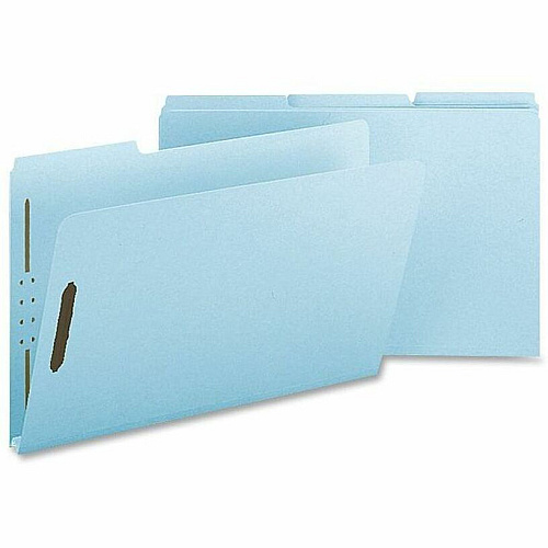Nature Saver Legal Recycled Fastener Folder 8 1/2" x 14" - 1" Expansion - 2 Fastener - 2" for Folder - Pressboard, Tyvek - Light Blue - 100% Recycled - 25 / Box (SP17243)