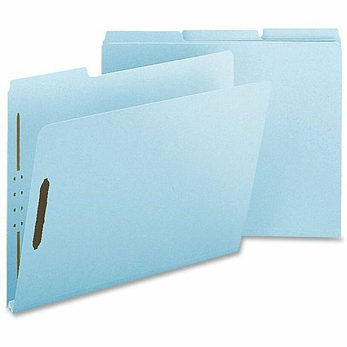 Nature Saver Letter Recycled Fastener Folder 8 1/2" x 11" - 1" Expansion - 2 Fastener - 2" for Folder - Pressboard, Tyvek - Light Blue - 100% Recycled - 25 / Box (SP17241)