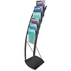 Deflecto Contemporary Floor Display 6 Compartment(s) - Compartment Size : 1.45" - 49" Height x 13" Width x 16.50" Depth - Floor - Black - Metal - 1 Each (693104) Deflecto Contemporary Floor Display 6 Compartment(s) - Compartment Size : 1.45" - 49" Height x 13" Width x 16.50" Depth - Floor - Black - Metal - 1 Each (693104)