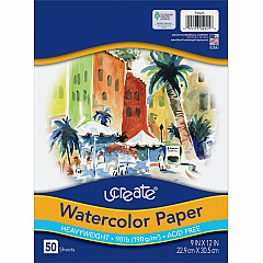 UCreate Watercolor Paper 9" x 12" - 90 lb Basis Weight - Vellum - Sustainable Forestry Initiative (SFI) - Acid-free - White - 1 Pack (4925) UCreate Watercolor Paper 9" x 12" - 90 lb Basis Weight - Vellum - Sustainable Forestry Initiative (SFI) - Acid-free - White - 1 Pack (4925)