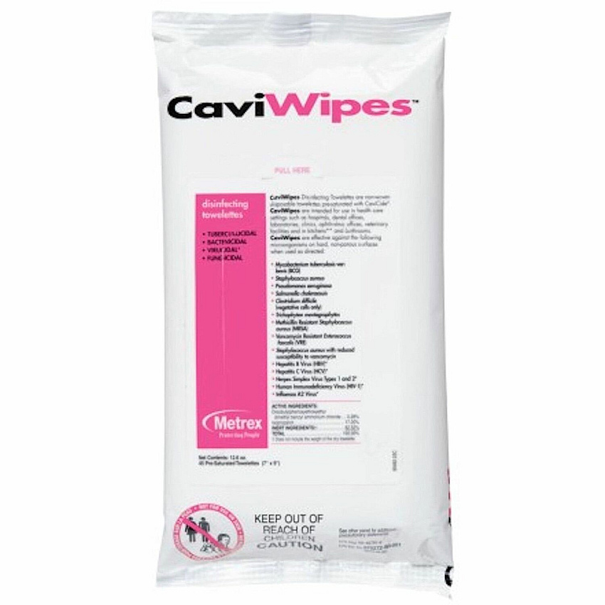 Caviwipes Flatpack Disinfectant, Bleach-free, Fragrance-free - White - 45 / Pack (MACW078224)