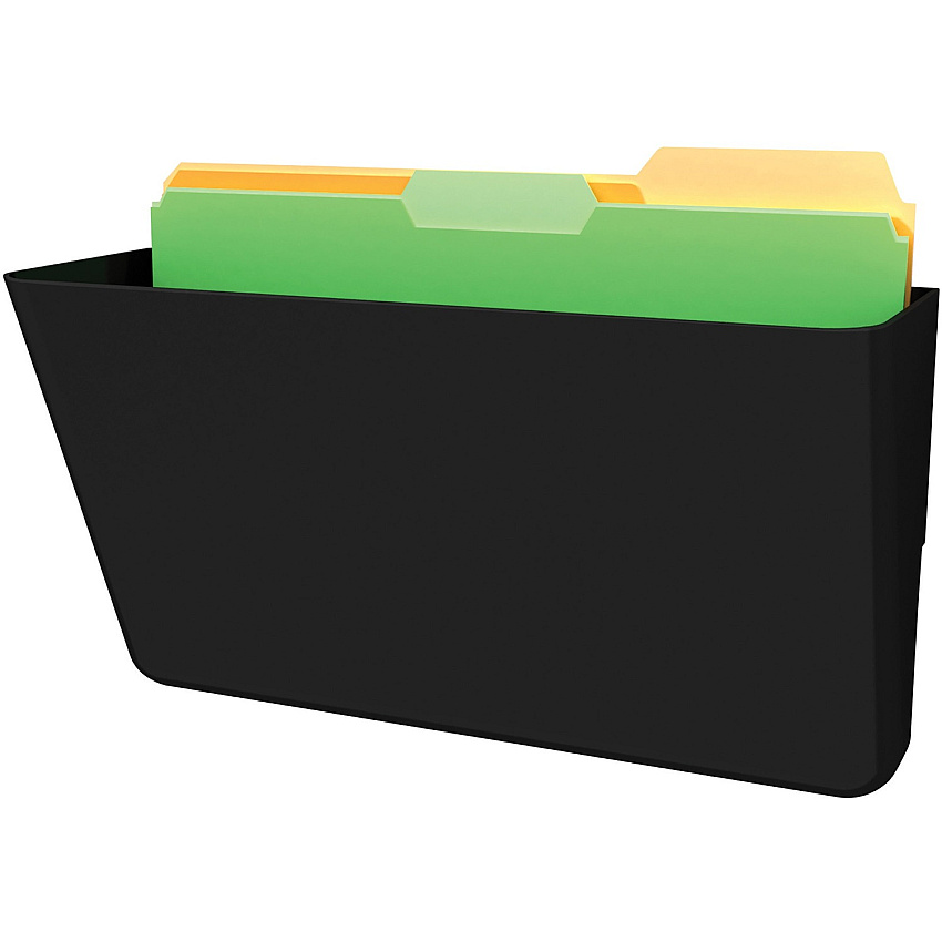 Deflecto EZ Link Sustainable DocuPocket 1 Pocket(s) - 7" Height x 13" Width x 4" Depth - 50% Recycled - Black - Plastic - 1 Each (93204)