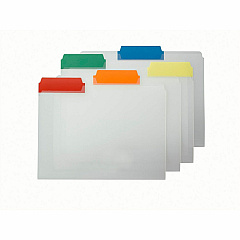 Smead 1/3 Tab Cut Letter Top Tab File Folder 8 1/2" x 11" - Top Tab Location - Assorted Tab Position - 1 Plys - Polypropylene - Clear, Blue, Red, Green, Yellow, Orange - 25 / Box (10530)
