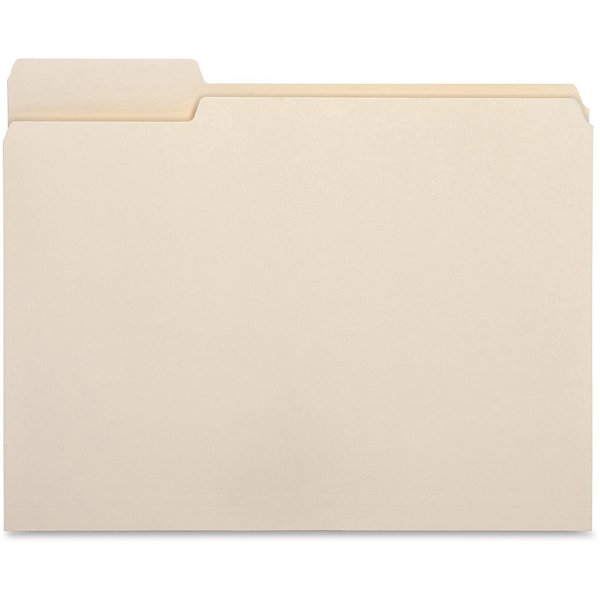 Business Source 1/3 Tab Cut Letter Recycled Top Tab File Folder 8 1/2" x 11" - 3/4" Expansion - Top Tab Location - Left Tab Position - 11 pt. - 1 Plys - Manila - 10% Recycled - 100 / Box (BSN16490)