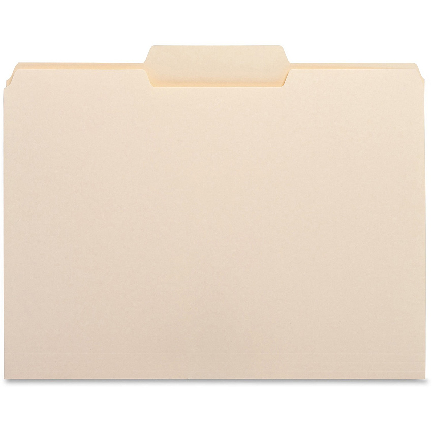 Business Source 1/3 Tab Cut Letter Recycled Top Tab File Folder 8 1/2" x 11" - 3/4" Expansion - Top Tab Location - Center Tab Position - 11 pt. - 1 Plys - Manila - 10% Recycled - 100 / Box (BSN16491)