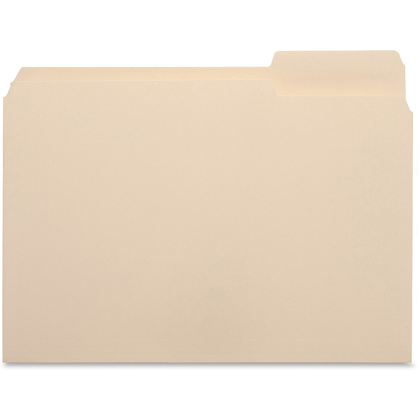 Business Source 1/3 Tab Cut Letter Recycled Top Tab File Folder 8 1/2" x 11" - 3/4" Expansion - Top Tab Location - Right Tab Position - 11 pt. - 1 Plys - Manila - 10% Recycled - 100 / Box (BSN16492)