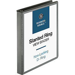 Business Source Basic D-Ring View Binders 1" Binder Capacity - Letter - 8 1/2" x 11" Sheet Size - Fastener: D-Ring - Polypropylene - Black - Clear Overlay - 1 Each (BSN28446) Business Source Basic D-Ring View Binders 1" Binder Capacity - Letter - 8 1/2" x 11" Sheet Size - Fastener: D-Ring - Polypropylene - Black - Clear Overlay - 1 Each (BSN28446)