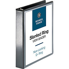 Business Source Basic D-Ring View Binders 1 1/2" Binder Capacity - Letter - 8 1/2" x 11" Sheet Size - Fastener: D-Ring - Polypropylene - Black - Clear Overlay - 1 Each (BSN28447) Business Source Basic D-Ring View Binders 1 1/2" Binder Capacity - Letter - 8 1/2" x 11" Sheet Size - Fastener: D-Ring - Polypropylene - Black - Clear Overlay - 1 Each (BSN28447)