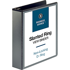 Business Source Basic D-Ring View Binders 2" Binder Capacity - Letter - 8 1/2" x 11" Sheet Size - Fastener: D-Ring - Polypropylene - Black - Clear Overlay - 1 Each (BSN28448) Business Source Basic D-Ring View Binders 2" Binder Capacity - Letter - 8 1/2" x 11" Sheet Size - Fastener: D-Ring - Polypropylene - Black - Clear Overlay - 1 Each (BSN28448)