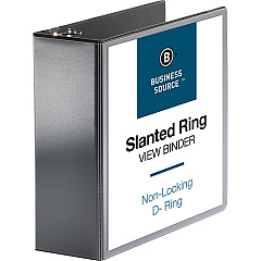 Business Source Basic D-Ring View Binders 4" Binder Capacity - Letter - 8 1/2" x 11" Sheet Size - Fastener: D-Ring - Polypropylene - Black - Clear Overlay - 1 Each (BSN28450) Business Source Basic D-Ring View Binders 4" Binder Capacity - Letter - 8 1/2" x 11" Sheet Size - Fastener: D-Ring - Polypropylene - Black - Clear Overlay - 1 Each (BSN28450)
