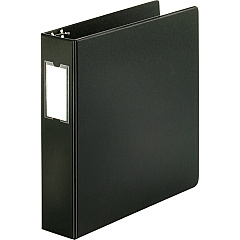 Business Source Basic Round Ring Binder w/Label Holder 2" Binder Capacity - Letter - 8 1/2" x 11" Sheet Size - 3 Ring - Fastener: Round Ring - Vinyl - Black - Open and Closed Triggers, Label Holder - 1 Each (BSN28561) Business Source Basic Round Ring Binder w/Label Holder 2" Binder Capacity - Letter - 8 1/2" x 11" Sheet Size - 3 Ring - Fastener: Round Ring - Vinyl - Black - Open and Closed Triggers, Label Holder - 1 Each (BSN28561)