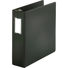 Business Source Basic Round Ring Binder w/Label Holder 3" Binder Capacity - Letter - 8 1/2" x 11" Sheet Size - 3 Ring - Fastener: Round Ring - Vinyl - Black - Open and Closed Triggers, Label Holder - 1 Each (BSN28562) Business Source Basic Round Ring Binder w/Label Holder 3" Binder Capacity - Letter - 8 1/2" x 11" Sheet Size - 3 Ring - Fastener: Round Ring - Vinyl - Black - Open and Closed Triggers, Label Holder - 1 Each (BSN28562)