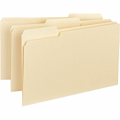 Business Source 1/3 Tab Cut Legal Recycled Top Tab File Folder 8 1/2" x 14" - Top Tab Location - Assorted Tab Position - 11 pt. - 1 Plys - Manila - 10% Recycled - 100 / Box (BSN43560)