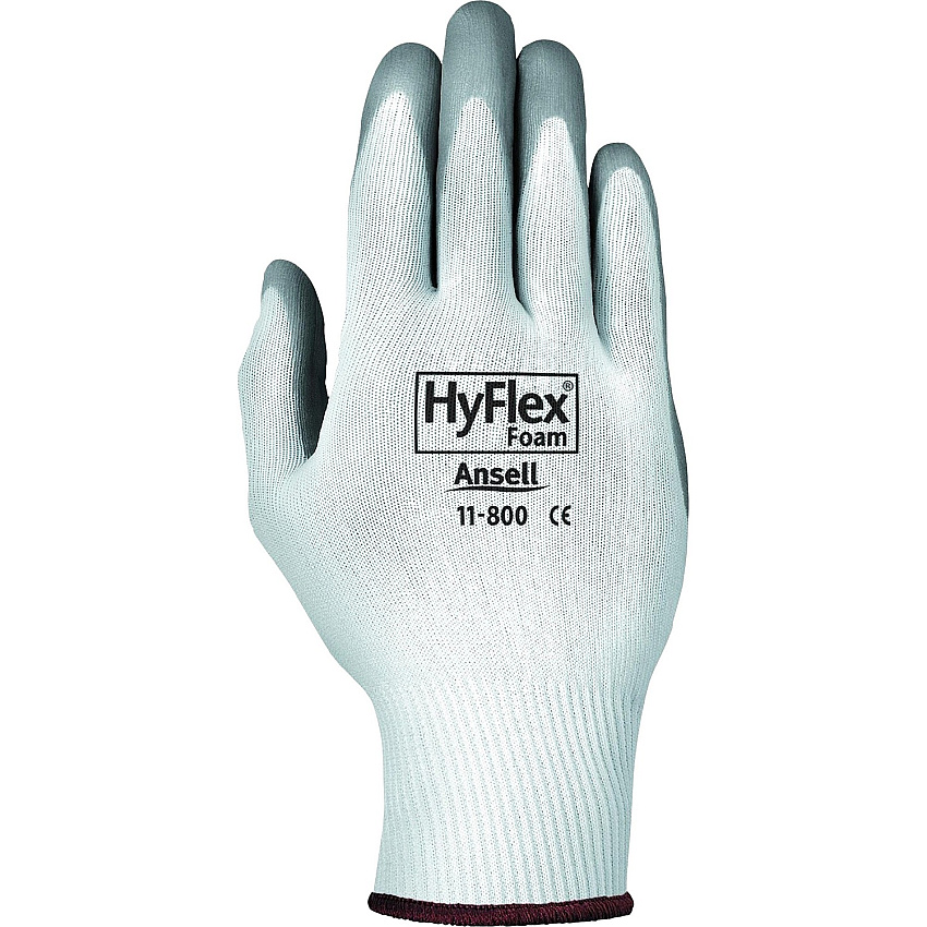 Ansell HyFlex Health Hyflex Gloves Medium Size - White, Gray - Abrasion Resistant - For Healthcare Working - 2 / Pair (118008)