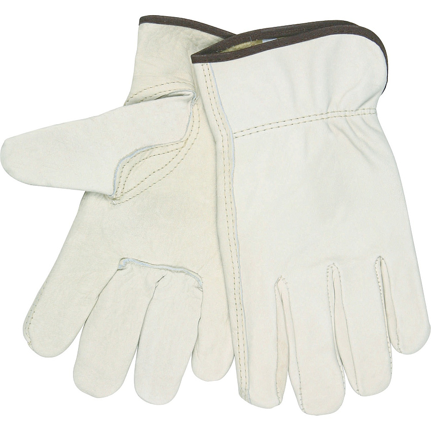 MCR Safety Leather Driver Gloves Large Size - Beige - 2 / Pair (3211L)