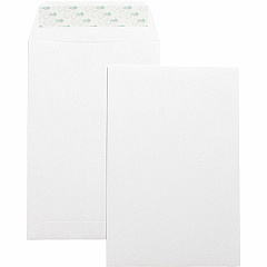 Business Source Self-Seal 6"x9" Catalog Envelopes Catalog - 6" Width x 9" Length - 28 lb - Self-sealing - White - Wove - 100 / Box (BSN42122)