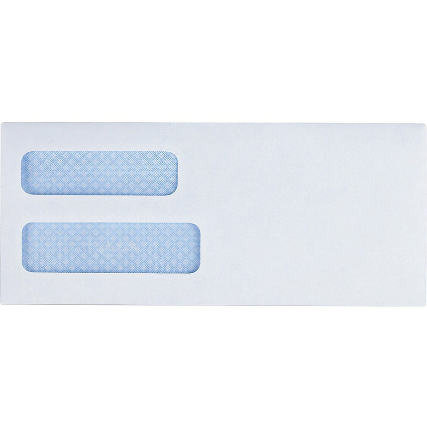 Business Source No. 8-5/8 Business Check Envelopes Double Window - #8 5/8 - 8 5/8" Width x 3 5/8" Length - 24 lb - Gummed - White - Wove - 500 / Box (BSN42204)